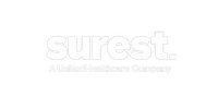 Surest insurance logo in white for rehab coverage at California Horizon